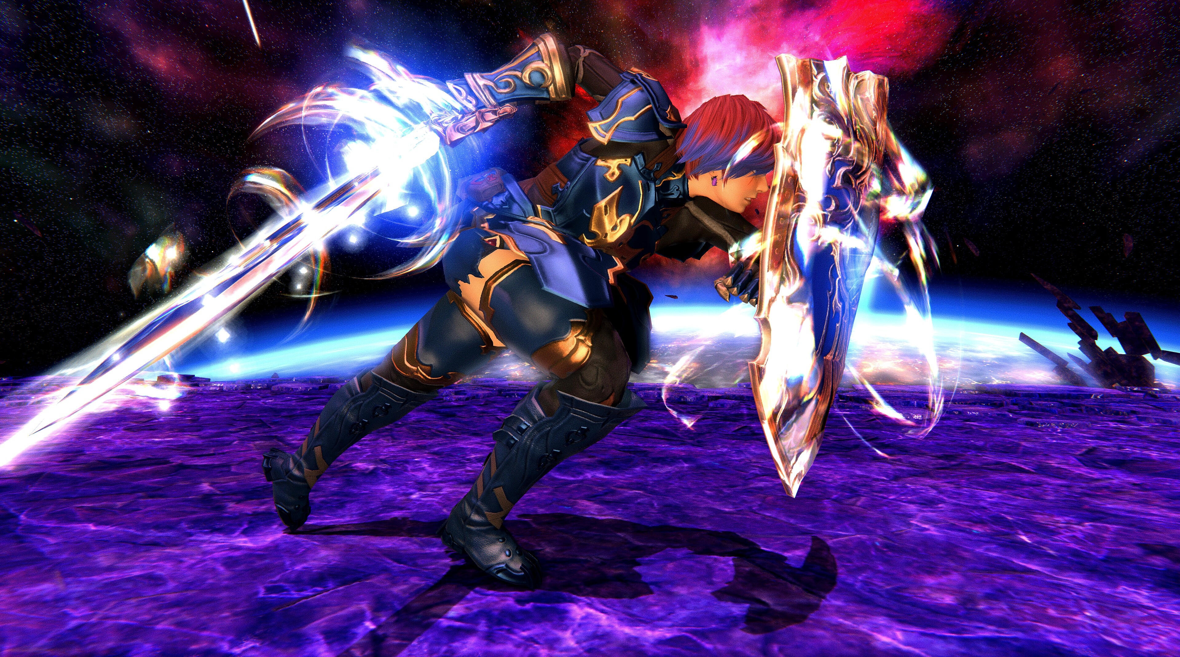 A hero in action, guided by light